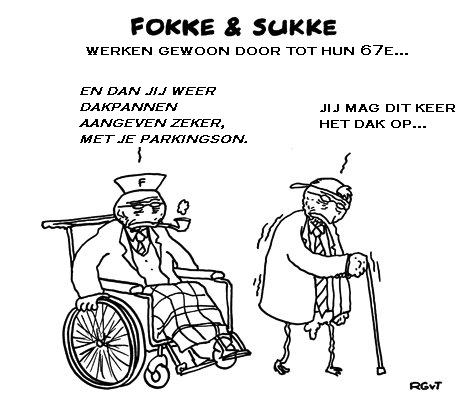 Fokke en Sukke werken gewoon door tot hun 67e.. (tekst: Sjoukje Dijkstra, afbeelding: foksuk.nl)