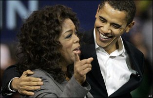 De Obama's bij Oprah op de bank